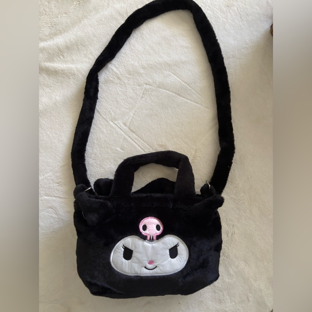 Sanrio Black and Pink Plush Bag